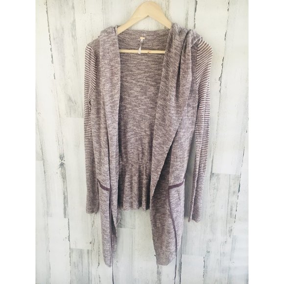 Free People Sweaters - Free People Hooded Draped Waist Tie Cardigan